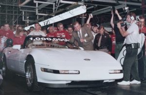 Front view of the 1 millionth Corvette
