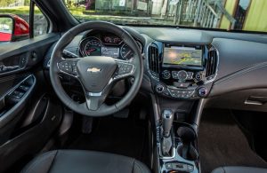2016 Chevy Cruze view of dash and steering wheel