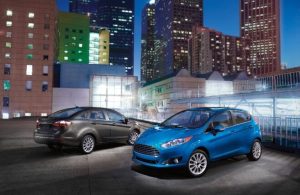 2017 Ford Fiesta in blue and grey