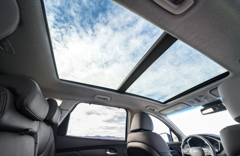 Panoramic sunroof inside the 2020 Hyundai Santa Fe