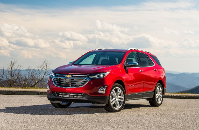 Front angle of a red 2020 Chevrolet Equinox