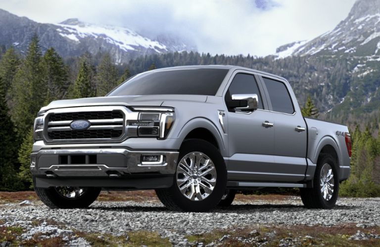 Iconic Silver Metallic 2024 Ford F-150 in the Mountains