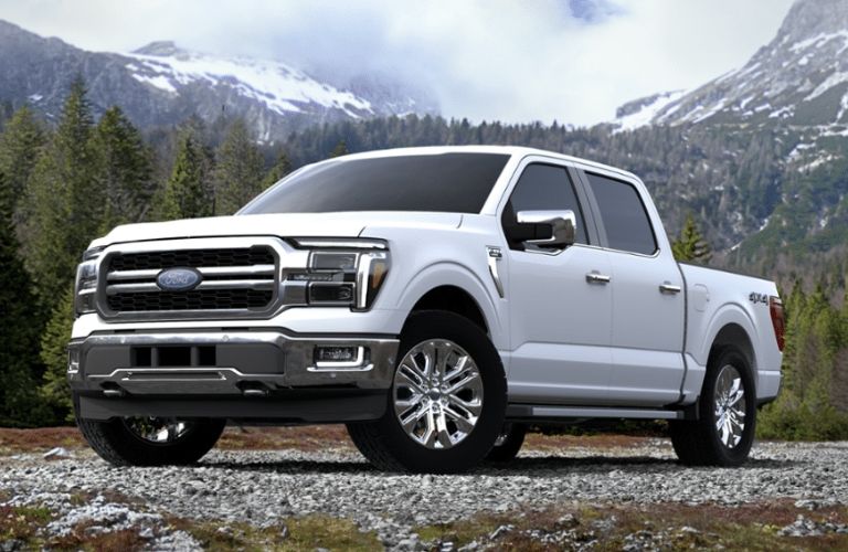 Oxford White 2024 Ford F-150 in the Mountains