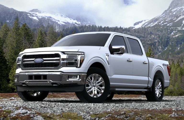 Star White Metallic 2024 Ford F-150 in the Mountains