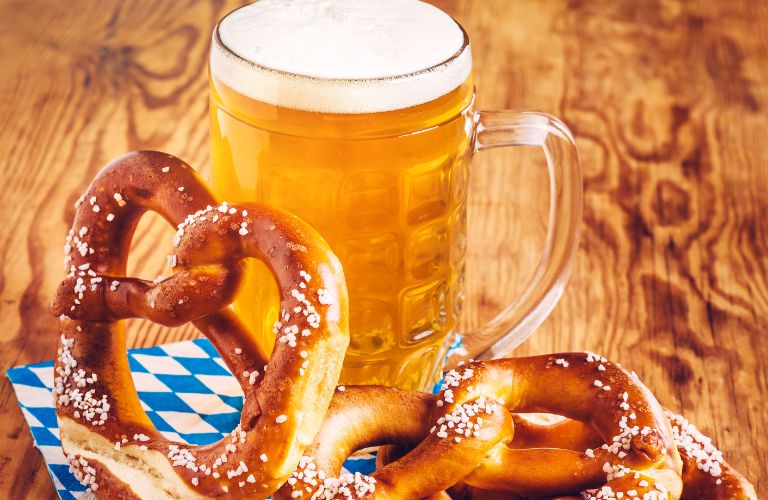 Oktoberfest Beer and Pretzels