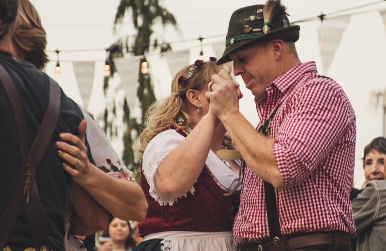 Couple Dancing a Polka at Oktoberfest
