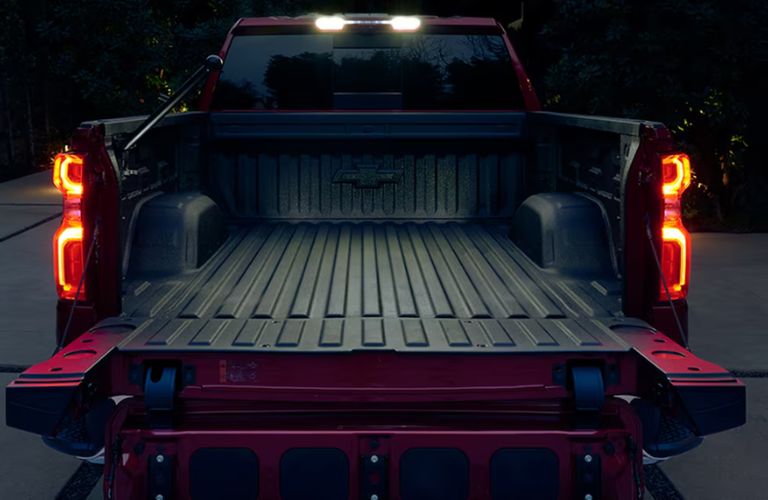 Red 2024 Chevy Silverado 1500 Rear Truck Bed with Tailgate Down