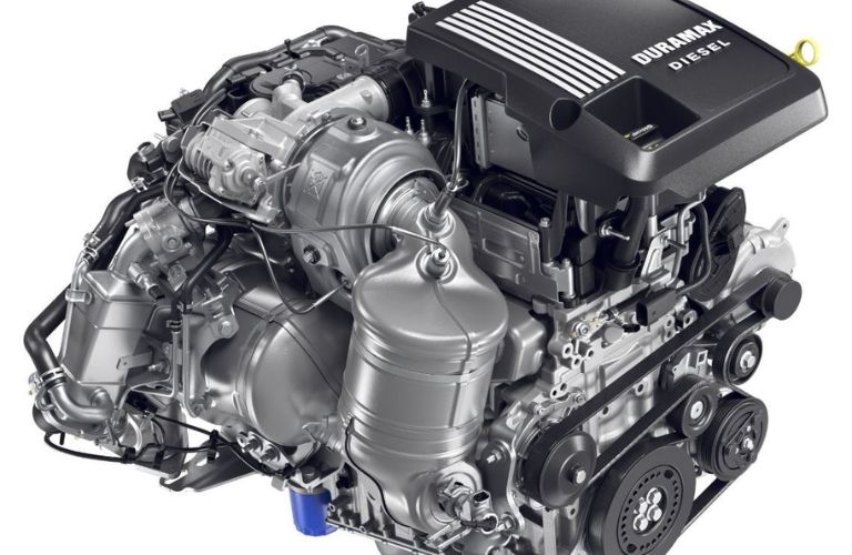2024 GMC Sierra 1500 Duramax Diesel Engine on White Background